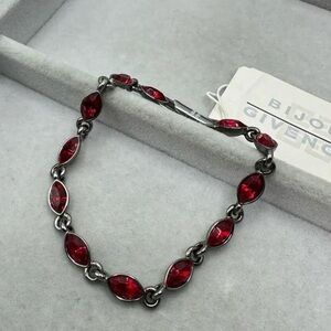 Givenchy Red & Silver Vintage Bracelet - 6.7”